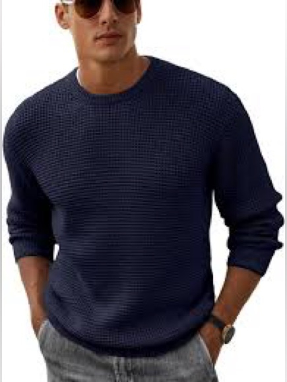 COS waffle knit pullover for men!
